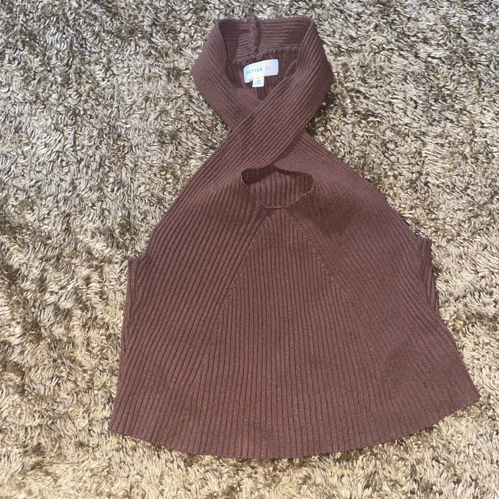 Brown cross top